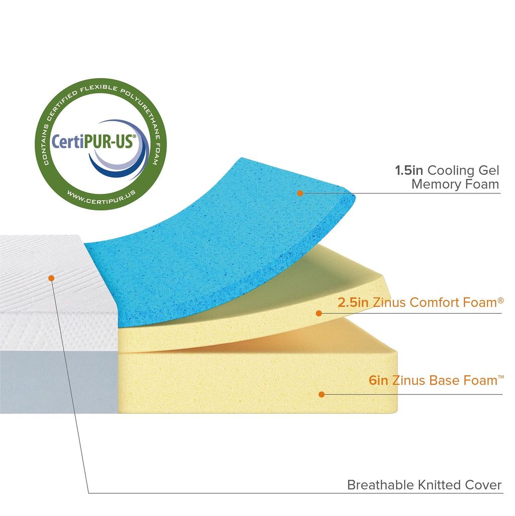 10 Gel Memory Foam Mattress, Twin O4942