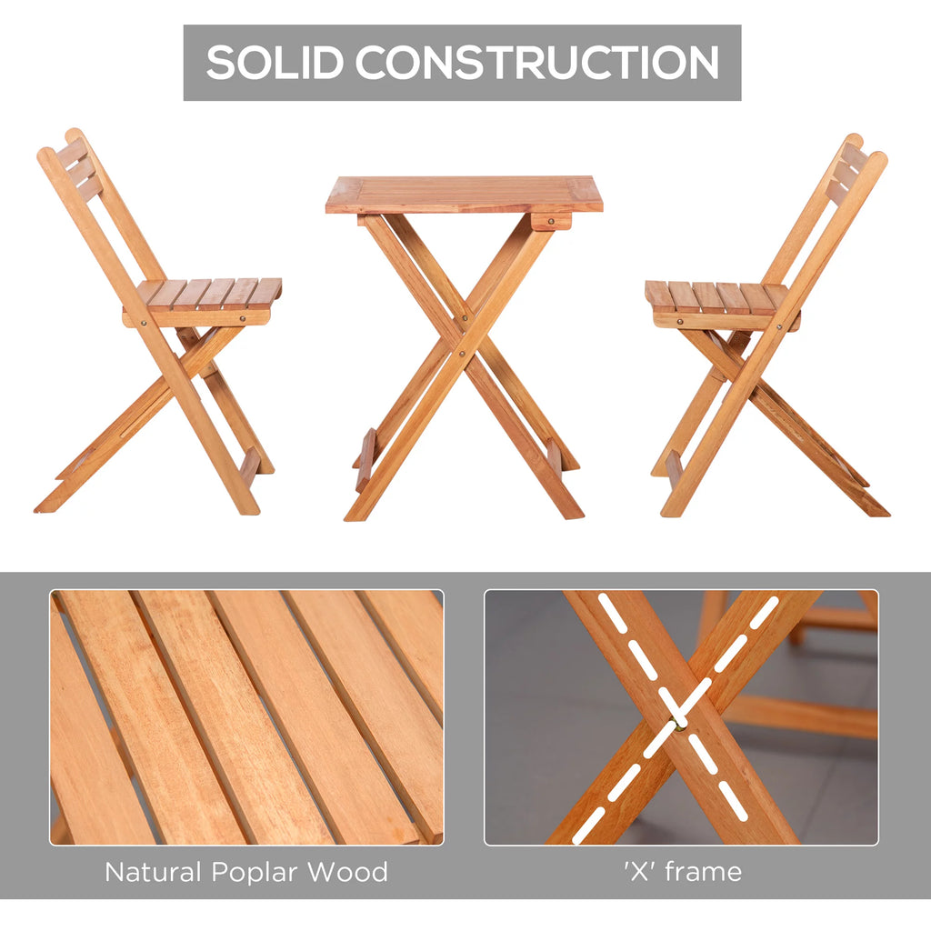 3 Piece Wooden Patio Bistro Set X640