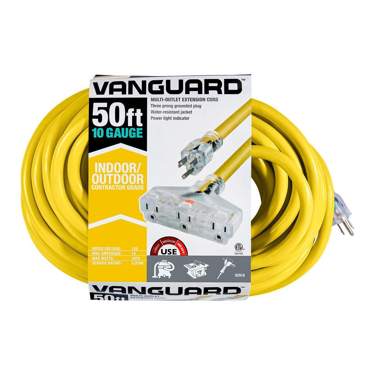 50 ft. 10/3 Gauge Triple-Tap Extension Cord R2216