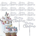 12 Pcs Christmas Cake Toppers Acrylic Mirror Gold W1687