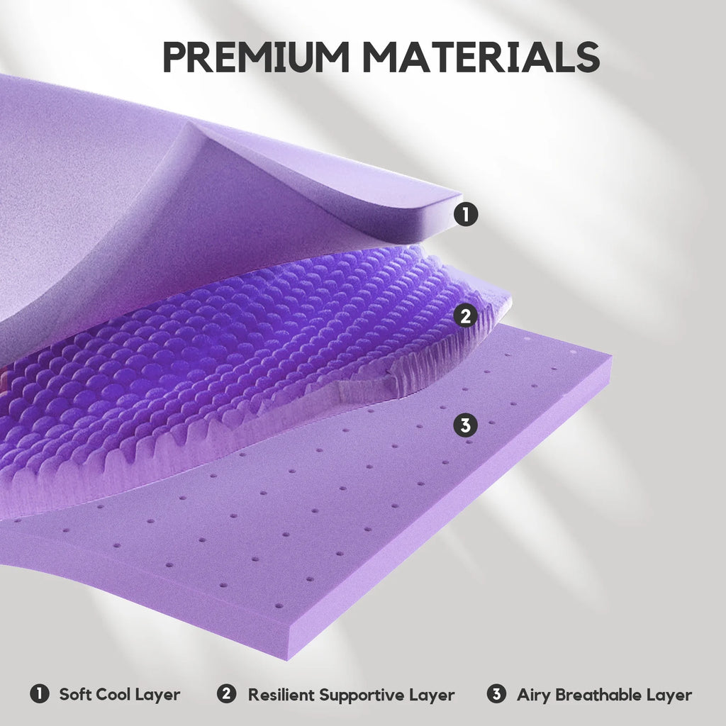 Twin Gel Memory Foam Mattress Topper with Removable Washable Cover R2000